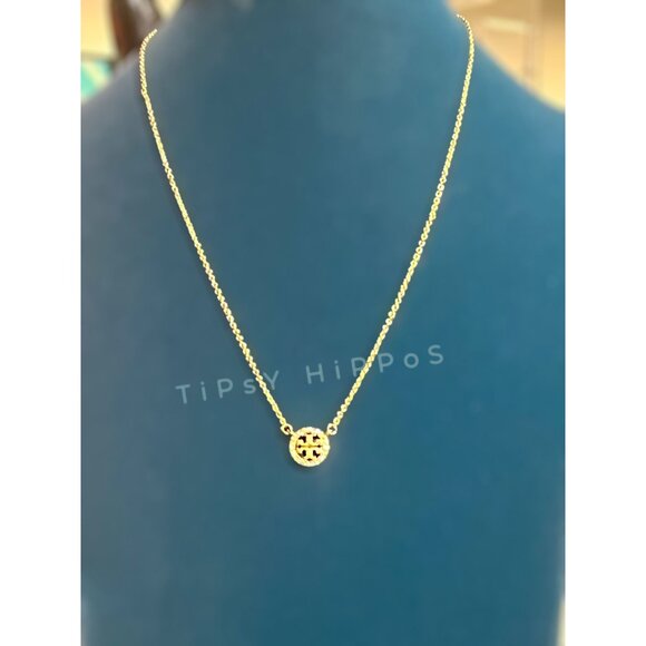 Tory Burch Gold Miller Pave Necklace - Picture 4 of 6